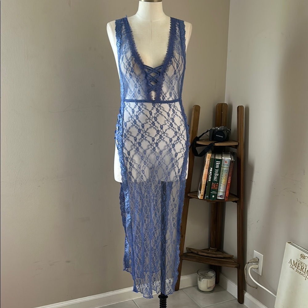 Frederick's of Hollywood lavender Lace sexy Chemise size small